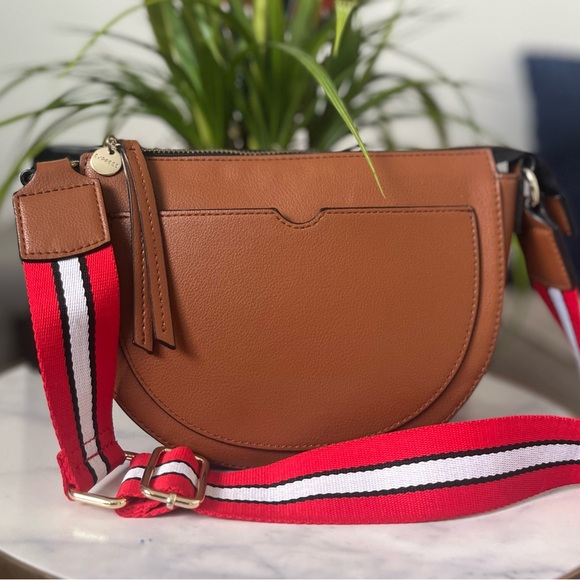 Exspress Chic Brown Crossbody Bag with Red Strap - Picture 11 of 14